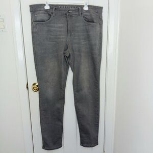 PERRY ELLIS Men's Gray Skinny Fit Stretch Jeans 38x32 Comfort Travel Denim